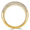 18K Gold Plated Multi-Color CZ Half Eternity Anniversary Band Ring