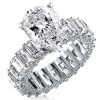 Eternity Pear Created White Sapphire Engagement Ring - 6.88 CT. TW. Sterling Silver