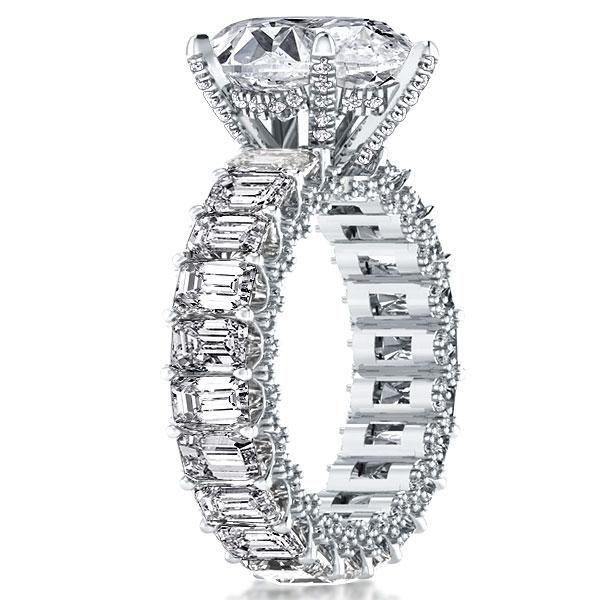 Eternity Pear Created White Sapphire Engagement Ring - 6.88 CT. TW. Sterling Silver