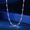 3mm Cushion Cut Bezel Set Tennis Necklace for Women in 925 Sterling Silver