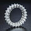 Eternity Created White Sapphire Wedding Band - 925 Sterling Silver Ring