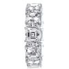 Asscher Cut Sterling Silver Eternity Band - 14.15 CT. TW.