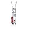 Teardrop Pear Cut Ruby Pendant Necklace for Women in 925 Sterling Silver