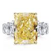 Two Tone 925 Sterling Silver Engagement Ring with 14.22 CT Center Stone