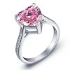 Heart Cut Pink Sapphire Engagement Ring - 925 Sterling Silver