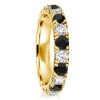 White, Black & Gold Wedding Band for Women - 18K Gold Plated Sterling Silver