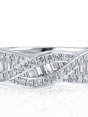 Infinity Twist Wedding Band in 925 Sterling Silver with 2.75 CT. TW.