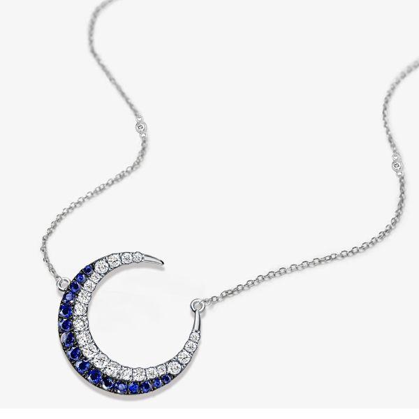 Sterling Silver Crescent Moon Necklace for Women - Celestial Pendant