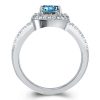 Pear Cut Twin Stone Engagement Ring in 925 Sterling Silver with Rhodium Finish
