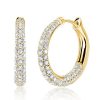 Pave Cubic Zirconia Chunky Hoop Earrings in 925 Sterling Silver