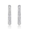 Pave Cubic Zirconia Chunky Hoop Earrings in 925 Sterling Silver