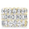 Stackable Wedding Band Set - 18K Gold Plated Sterling Silver - 14.75 CT. TW.