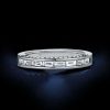 Channel Set Baguette Cut Wedding Band Ring in Sterling Silver