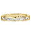 Channel Set Baguette Cut Wedding Band Ring in Sterling Silver