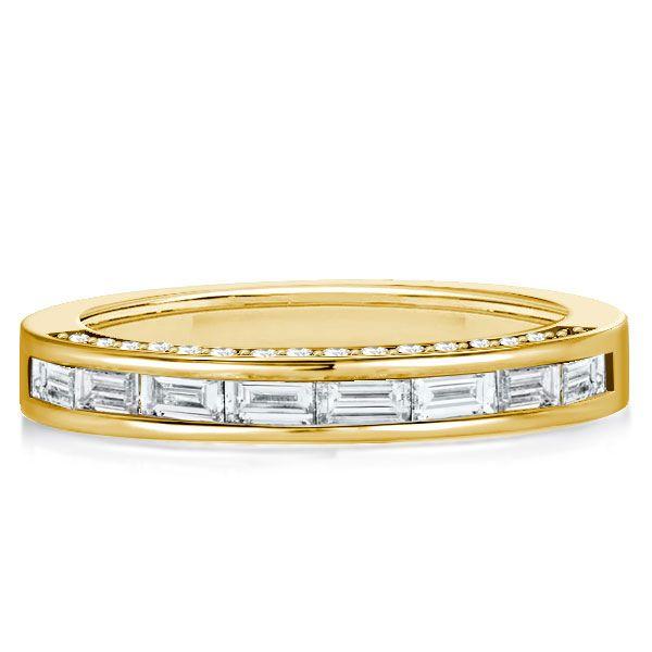 Channel Set Baguette Cut Wedding Band Ring in Sterling Silver
