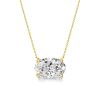 18K Gold Plated Oval Cut Pendant Necklace with 3.00 CT. TW Stones