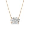 18K Gold Plated Oval Cut Pendant Necklace with 3.00 CT. TW Stones