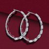 Pear Cut Ruby Inside-Out Hoop Earrings for Women in Rhodium-Plated Sterling Silver