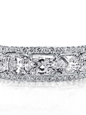 Halo Radiant Created White Sapphire Wedding Band - 925 Sterling Silver