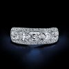 Halo Radiant Created White Sapphire Wedding Band - 925 Sterling Silver