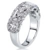 Halo Radiant Created White Sapphire Wedding Band - 925 Sterling Silver