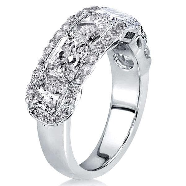 Halo Radiant Created White Sapphire Wedding Band - 925 Sterling Silver