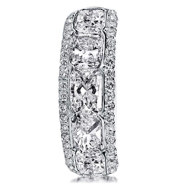 Halo Radiant Created White Sapphire Wedding Band - 925 Sterling Silver