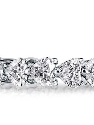 Eternity Heart Created White Sapphire Wedding Band in Sterling Silver
