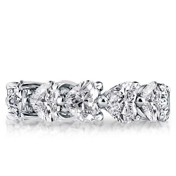 Eternity Heart Created White Sapphire Wedding Band in Sterling Silver