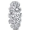 Eternity Heart Created White Sapphire Wedding Band in Sterling Silver