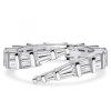 Baguette Cut Sterling Silver Bypass Ring - Travel & Wedding Jewelry