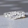 Baguette Cut Sterling Silver Bypass Ring - Travel & Wedding Jewelry