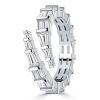 Baguette Cut Sterling Silver Bypass Ring - Travel & Wedding Jewelry
