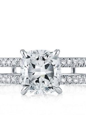 Sterling Silver Double Row White Sapphire Engagement Ring Wedding Band Set