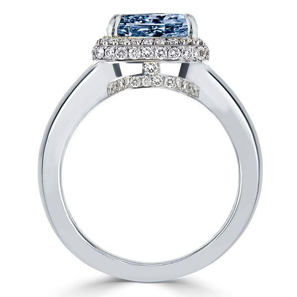 Pear Cut Halo Engagement Ring - 925 Sterling Silver, 3.40 CT Center Stone