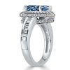 Pear Cut Halo Engagement Ring - 925 Sterling Silver, 3.40 CT Center Stone