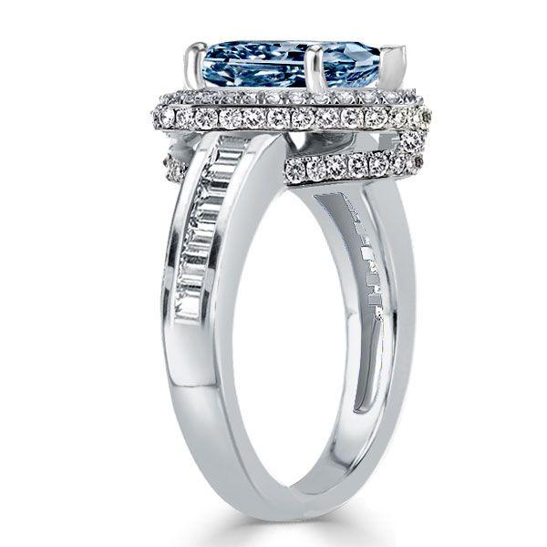 Pear Cut Halo Engagement Ring - 925 Sterling Silver, 3.40 CT Center Stone