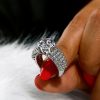 Sterling Silver Pave Created Sapphire Engagement Ring