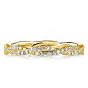 1.25 CT. TW. Diamond-Look Golden Twist Wedding Band, 18K Gold Plated Sterling Silver