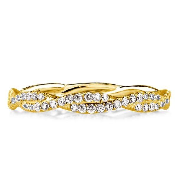 1.25 CT. TW. Diamond-Look Golden Twist Wedding Band, 18K Gold Plated Sterling Silver