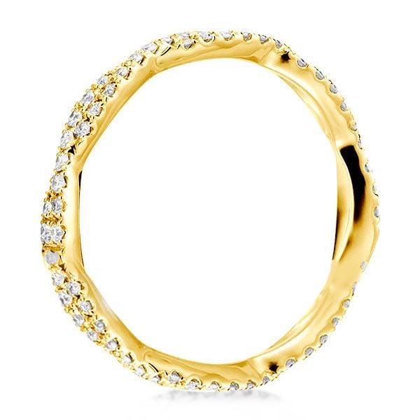 1.25 CT. TW. Diamond-Look Golden Twist Wedding Band, 18K Gold Plated Sterling Silver