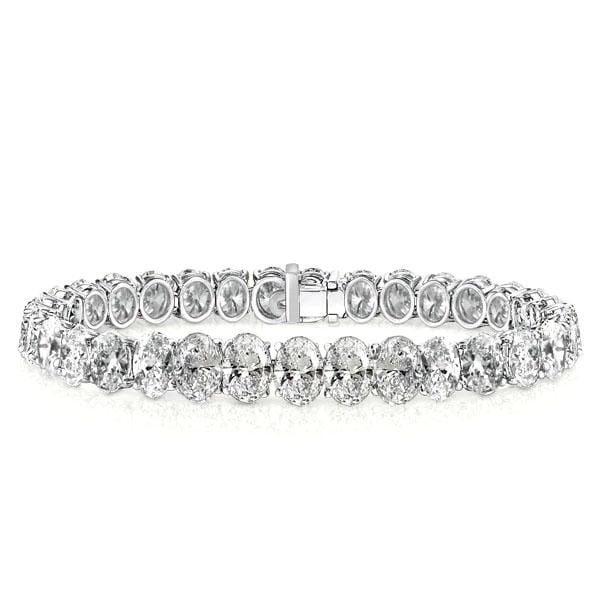 Classic Oval Tennis Bracelet in 925 Sterling Silver with 15.00 CT. TW Stones