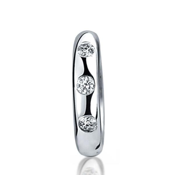 White Sapphire Sterling Silver Gypsy Hoop Earrings