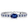 Oval Blue Sapphire Ring - 925 Sterling Silver Simple Ring (1.40 CT. TW.)