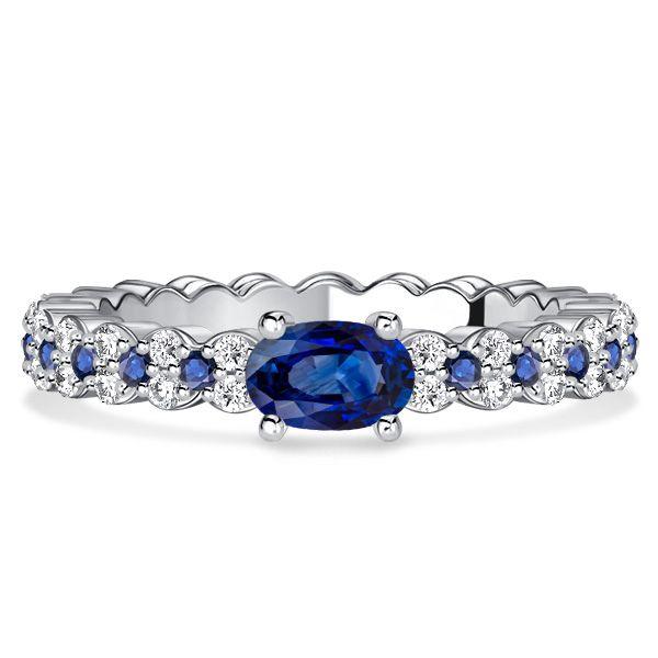 Oval Blue Sapphire Ring - 925 Sterling Silver Simple Ring (1.40 CT. TW.)