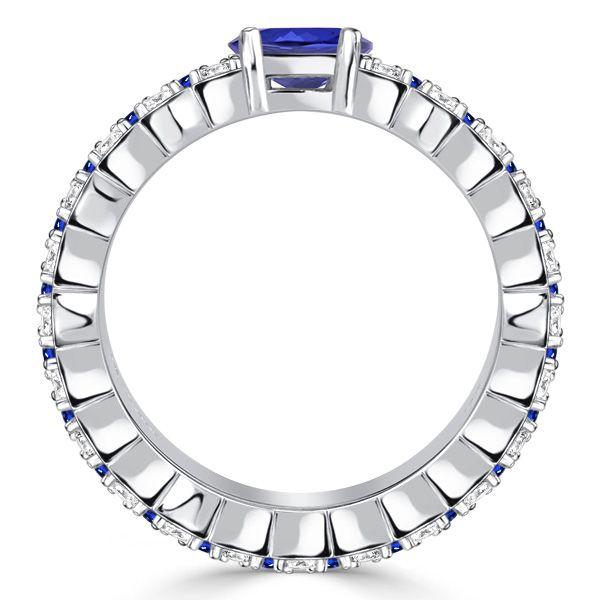 Oval Blue Sapphire Ring - 925 Sterling Silver Simple Ring (1.40 CT. TW.)