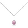 Pink Pear Drop Sterling Silver Necklace for Women - Rhodium Plated