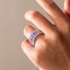 Cushion Cut Pink Wedding Band for Women - 925 Sterling Silver