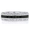 Black Baguette CZ Eternity Wedding Band in Sterling Silver - Available in Silver, Gold & Rose Gold