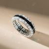 Black Baguette CZ Eternity Wedding Band in Sterling Silver - Available in Silver, Gold & Rose Gold